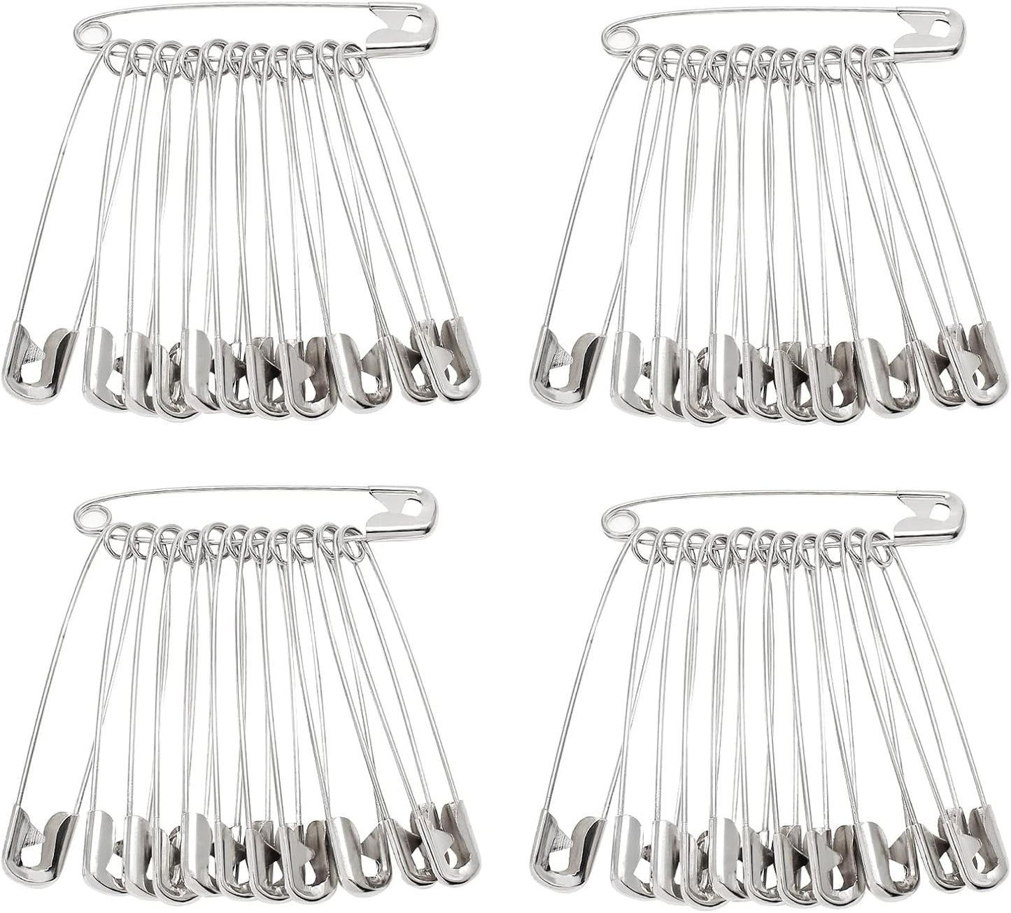 100 PCS 46mm / 1.8 Inch Heavy Duty Quilting Pins, Large Safety Pins Bulk, Silver Metal Sewing Pins, Big Safety Pins for DIY Crafts, Jewelry Making, Baby Clothing (Nickel Plated)