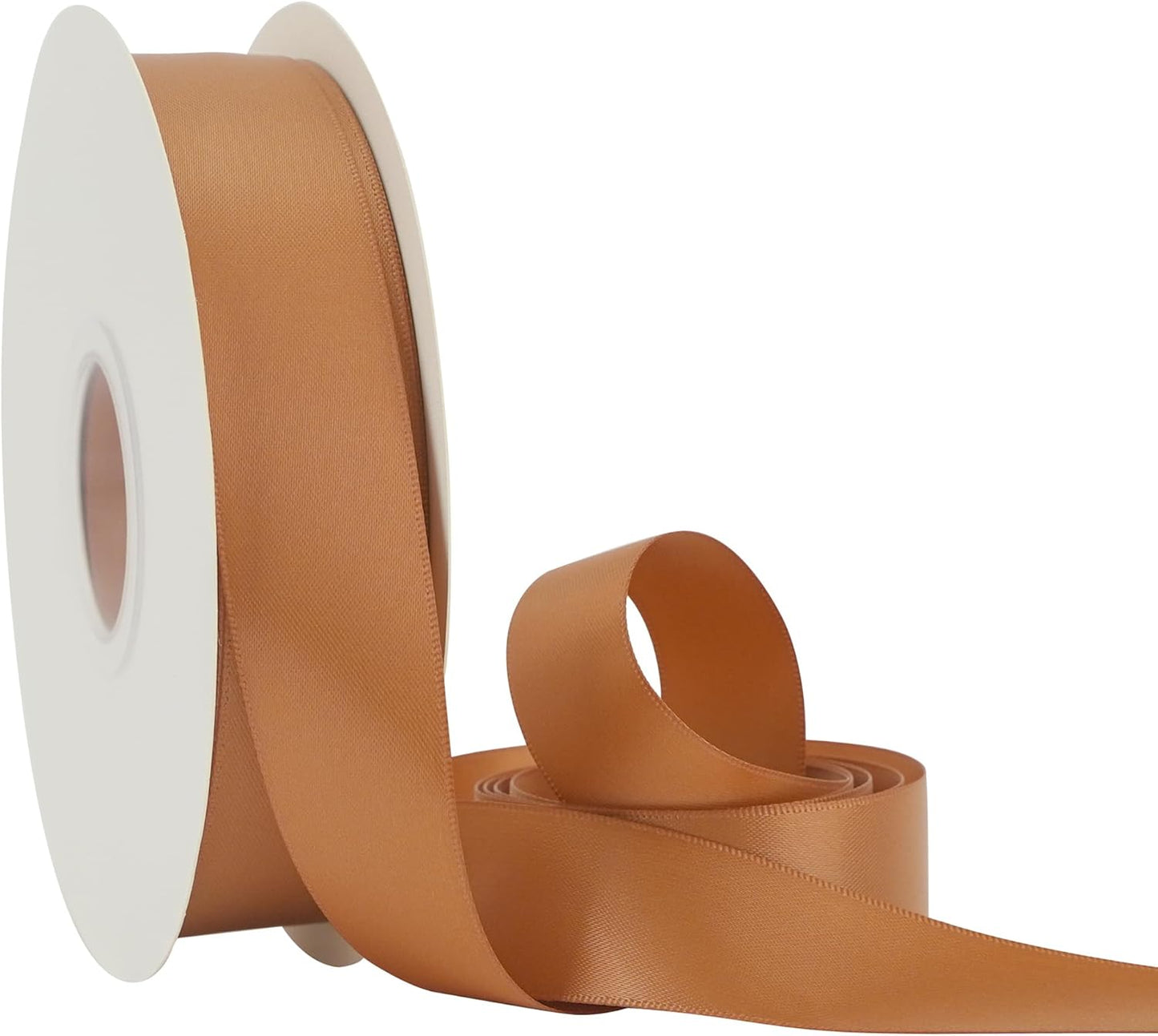 HUIHUANG Terracotta Satin Ribbon 1 Double-Faced Satin Ribbon 50 Yards Terracotta Silk Wedding Ribbon for Gift Wrapping, Flower Bouquet, Invitations, Holiday Decor, Hairs, Bows Making