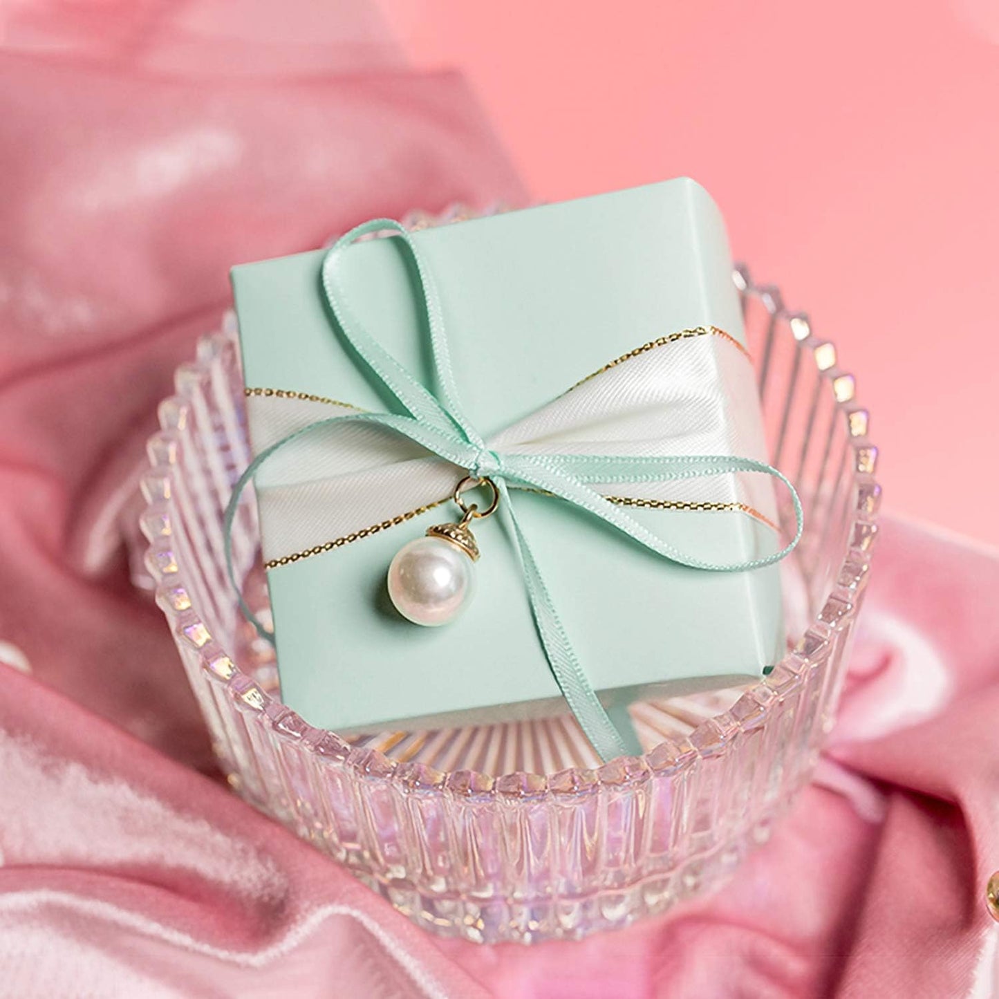 Humphrey's Craft 1/4 Inch Mint Green Double Faced Satin Ribbon - 50 Yards Variety of Color for Crafts Gift Wrapping Bows Bouquet Decoration Sewing Christmas Tree Wedding Invitation Card.