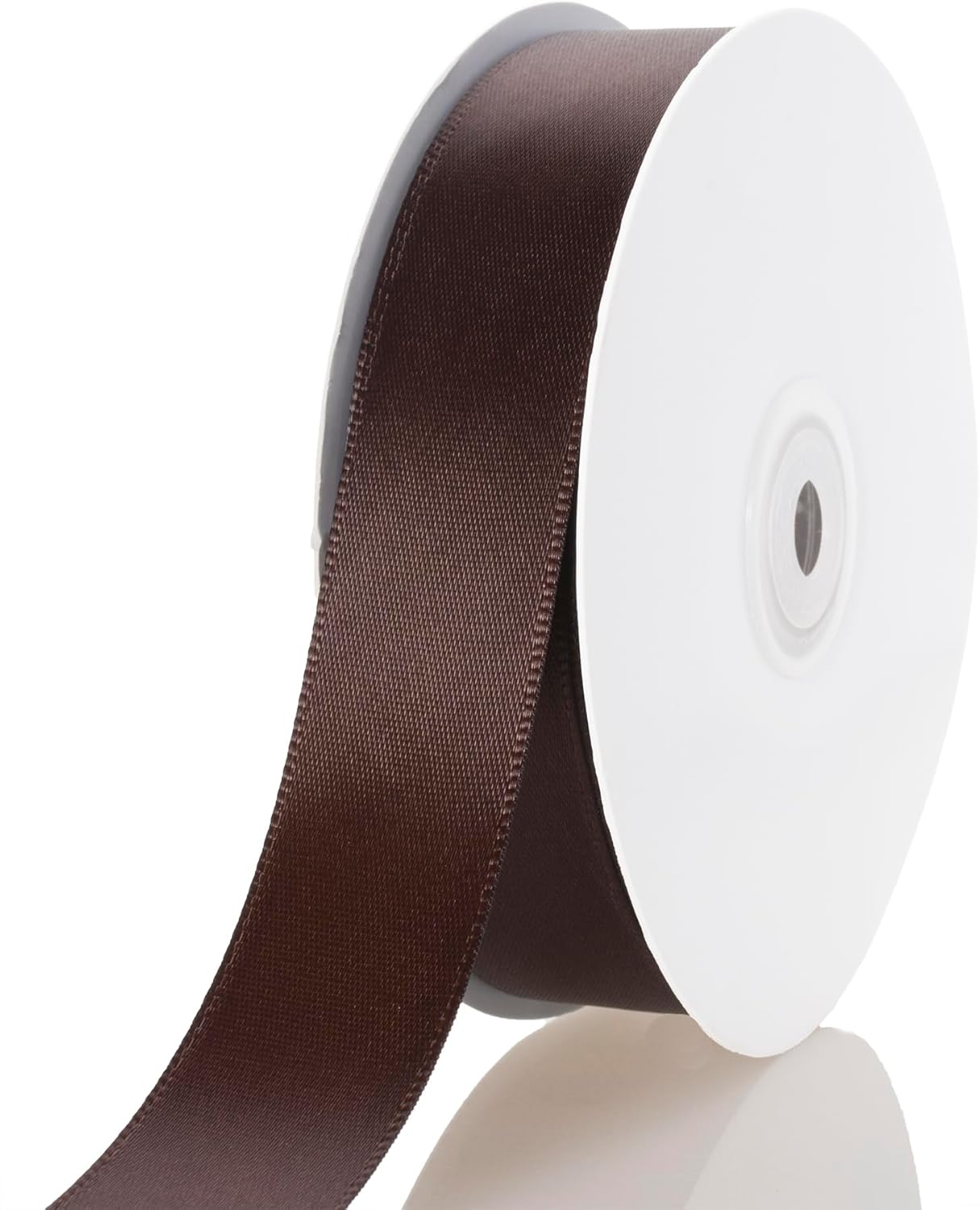 1 Inch Brown Ribbon, 50 Yards Craft Polyester Satin Ribbon Perfect for Gift Wrapping, Handmade Roses, Wedding Party Decorations and DIY Crafts