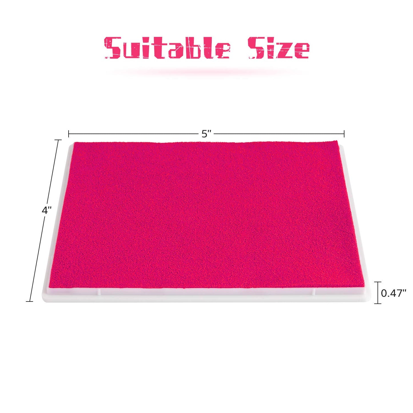 Ink Pad, 5x4'' Washable Non-Toxic Ink Stamp Pad for Baby Footprint Handprint, Pink
