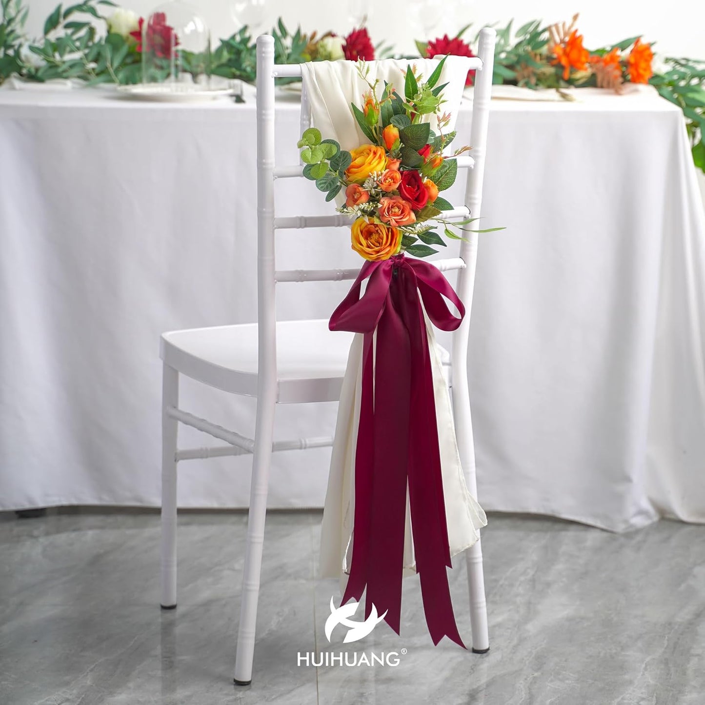 HUIHUANG Wine Red Ribbon 2 inch Wide Double Face Satin Ribbon Maroon Fabric Ribbon for Flower Bouquet Wrap, Wedding Bridal Shower Holiday Decor, Bows Making Crafts, Gift Wrapping-25 Yards/Roll