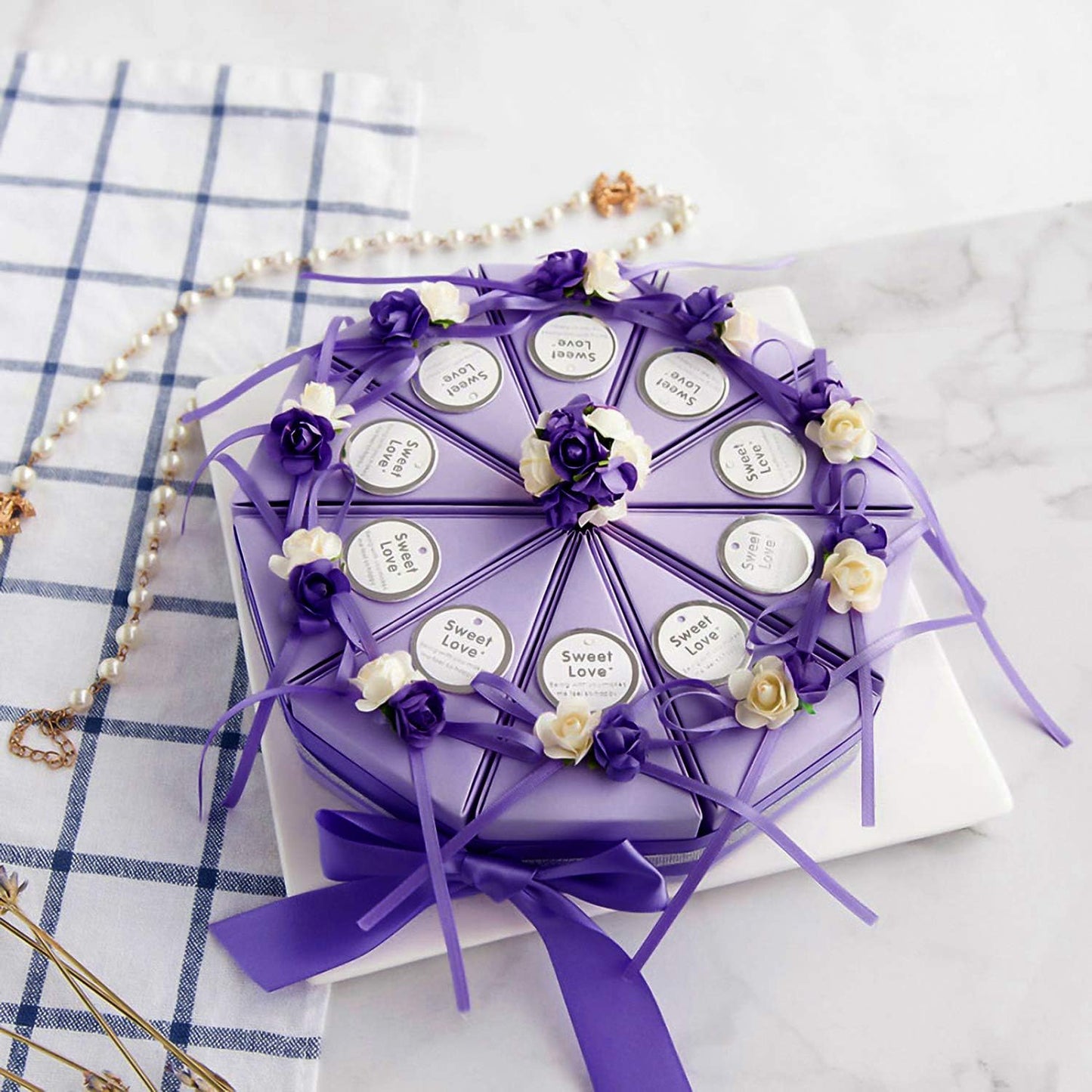 Humphrey's Craft 1/2 Inch Purple Double Faced Satin Ribbon - 50 Yards Variety of Color for Crafts Gift Wrapping DIY Bows Bouquet Decoration Sewing Christmas Tree Wedding and Invitation Card.