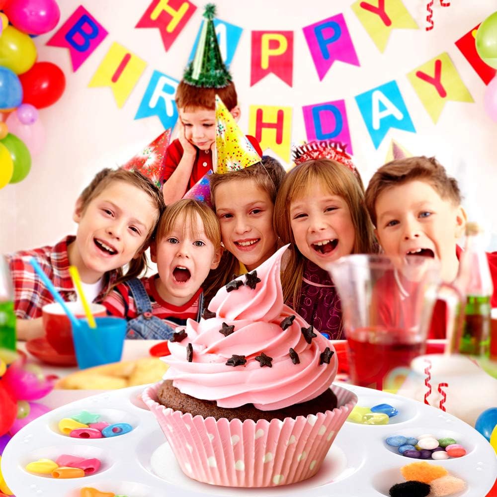 Hulameda 4ps-Paint Tray Palettes, Paint Pallet, Paint Holder, Plastic Palette, Paint Tray Pallets for Kids to Painting or Have a Birthday Painting Party