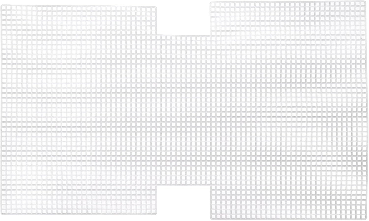 MECCANIXITY 4Pcs Plastic Mesh Canvas Sheet 4 Count 43.5 cm/ 17.1" for Crochet Bag Making Handbag Blank Canvas for Embroidery Needlepoint, Bag, Knit Crochet Mesh, White
