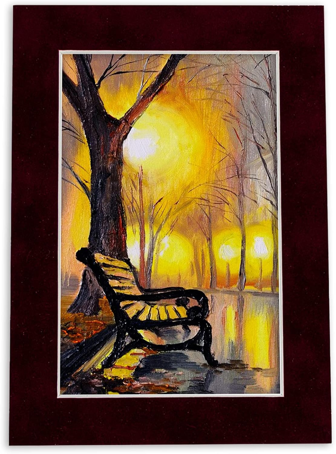 11x14 Mat Bevel Cut for 8.5x11 Photos - Acid Free Dark Red Suede Precut Matboard With Backing Board and Crystal Clear, Self Seal Photo Mat Bag - For Pictures, Photos, Framing - 4-ply Thickness