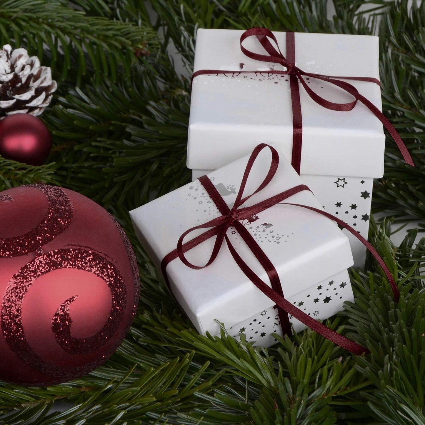 Humphrey's Craft 1/4 Inch Burgundy/Maroon Double Faced Satin Ribbon - 50 Yards Variety of Color for Crafts Gift Wrapping DIY Bows Bouquet Decoration Sewing Christmas Tree Wedding Invitation Card.