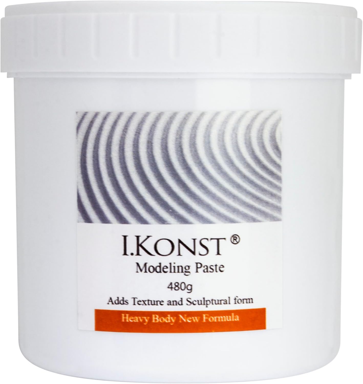 I.KONST Modeling Paste for Creating reliefs and impastos, for Creating Backgrounds. It is Applied with a Knife, and can be Mixed with Acrylic Color. Texture for Canvas, Wood or Paints, 480g, White