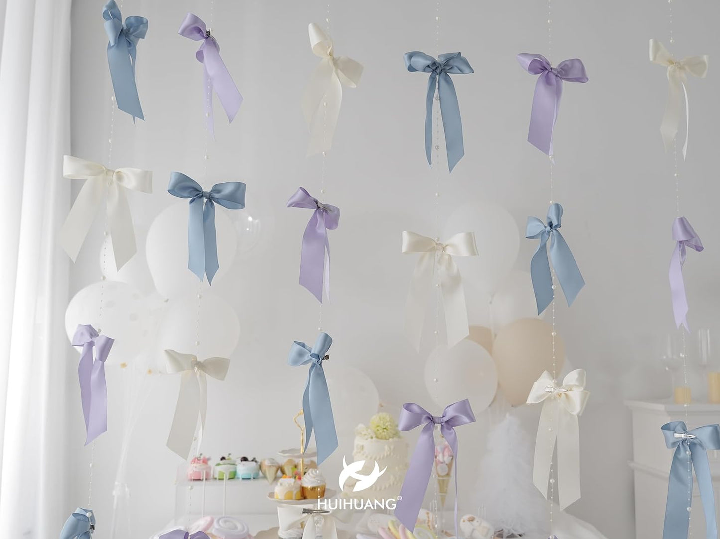 HUIHUANG Purple Satin Ribbon 1-1/2 inch x 100 Yards Lavender Color Double-Faced Satin Ribbon for Flower Bouquet, Gift Wrapping, Eternal Roses, DIY Crafts, Bridal Shower Wedding Decor