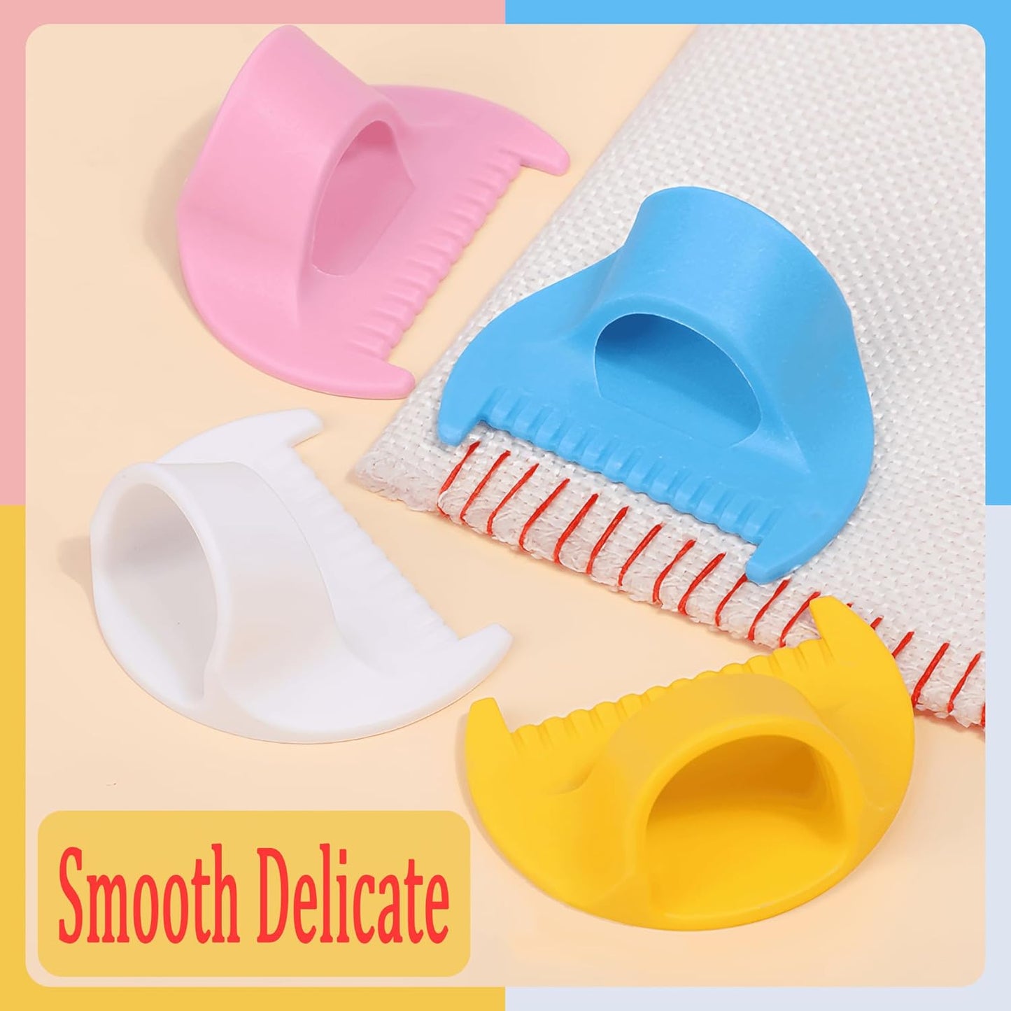 1 PCS 3mm Edge Lock Seam Guide, Mini Sewing Finger Ruler for Hand Sewing, DIY Sewing Kit Tool, Sewing Needle Gauge Measuring Guide, Pink