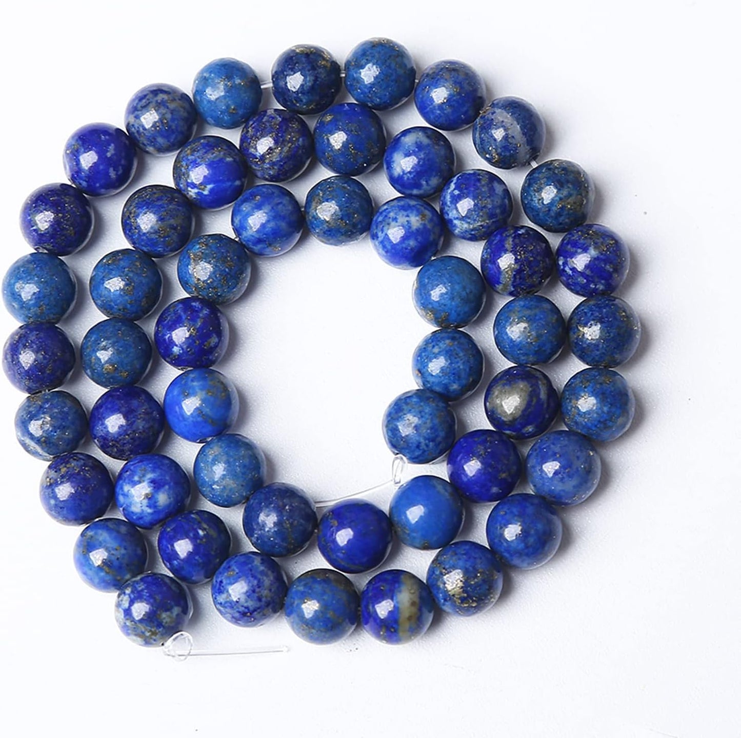 10mm 32PCS AAA+ Natural Lapis Lazuli Gemstone Beads Round Loose Stone Beads for Jewelry Making DIY Bracelets Necklace Earrings 32" 2 Strands