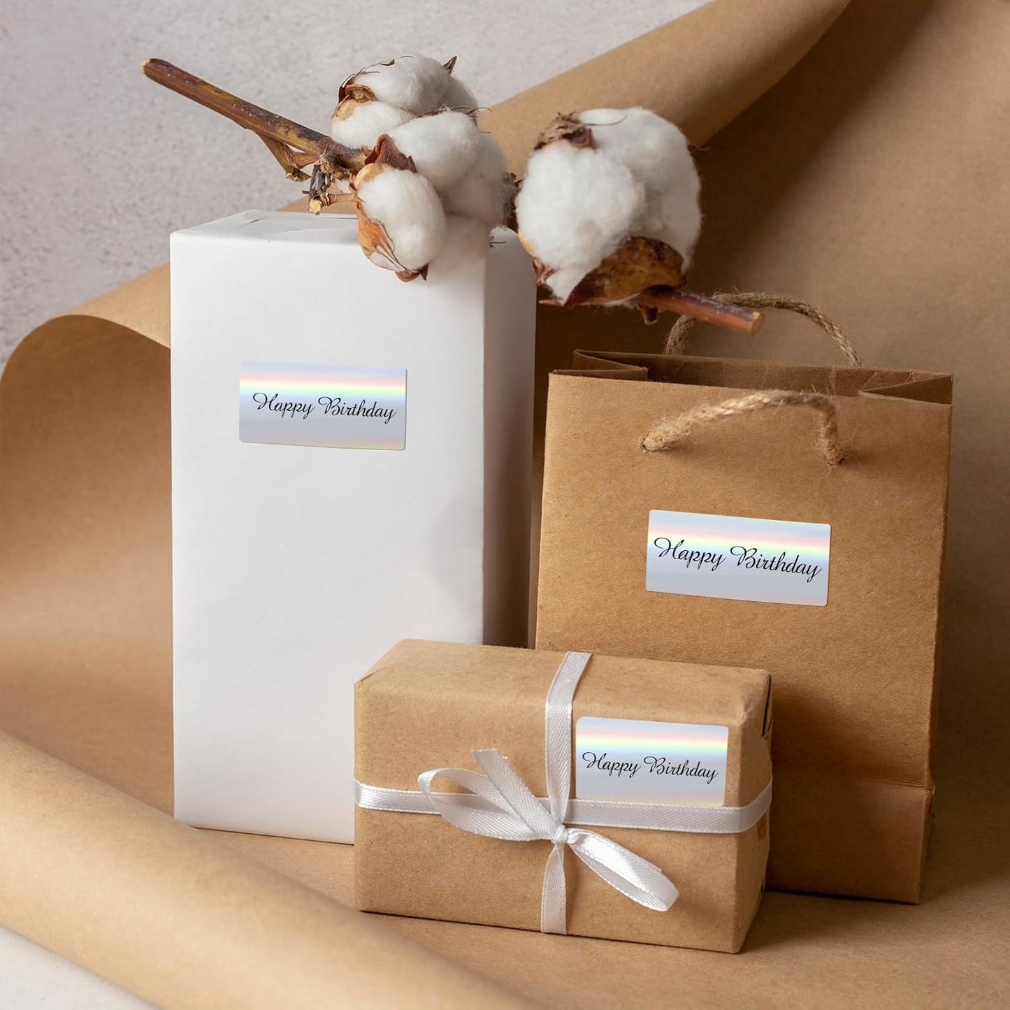 1" x 2" Holographic Thermal Label Stickers,Printable Rainbow Glitter Thermal Printer Sticker Labels for Gift Wrapping, Self-Adhesive Name Price Tag DIY Custom Logo Design (500 pcs)