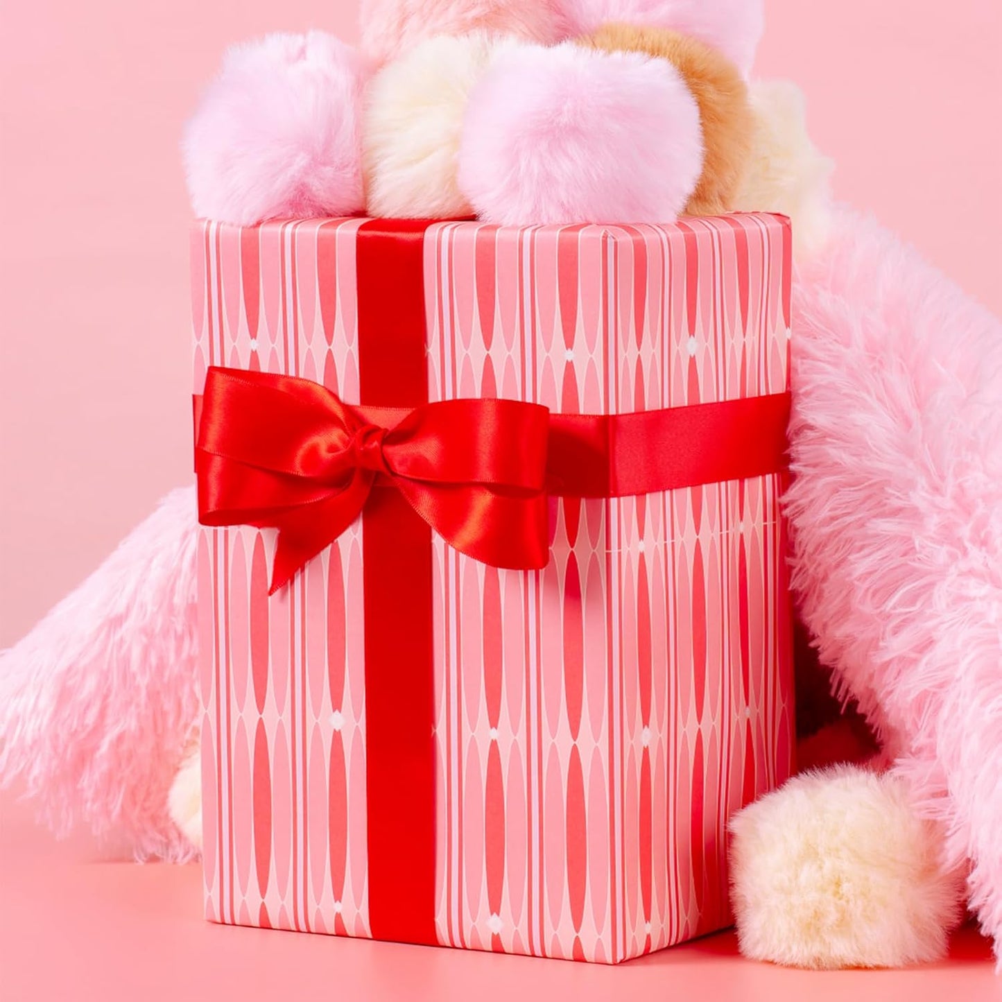 1" x 100 Yards Red Polyester Satin Ribbon Single Faced Bulk Fabric Ribbons for Gift Wrapping, Crafting, Bows Making, Flower Bouquet, Wedding, Home Decor