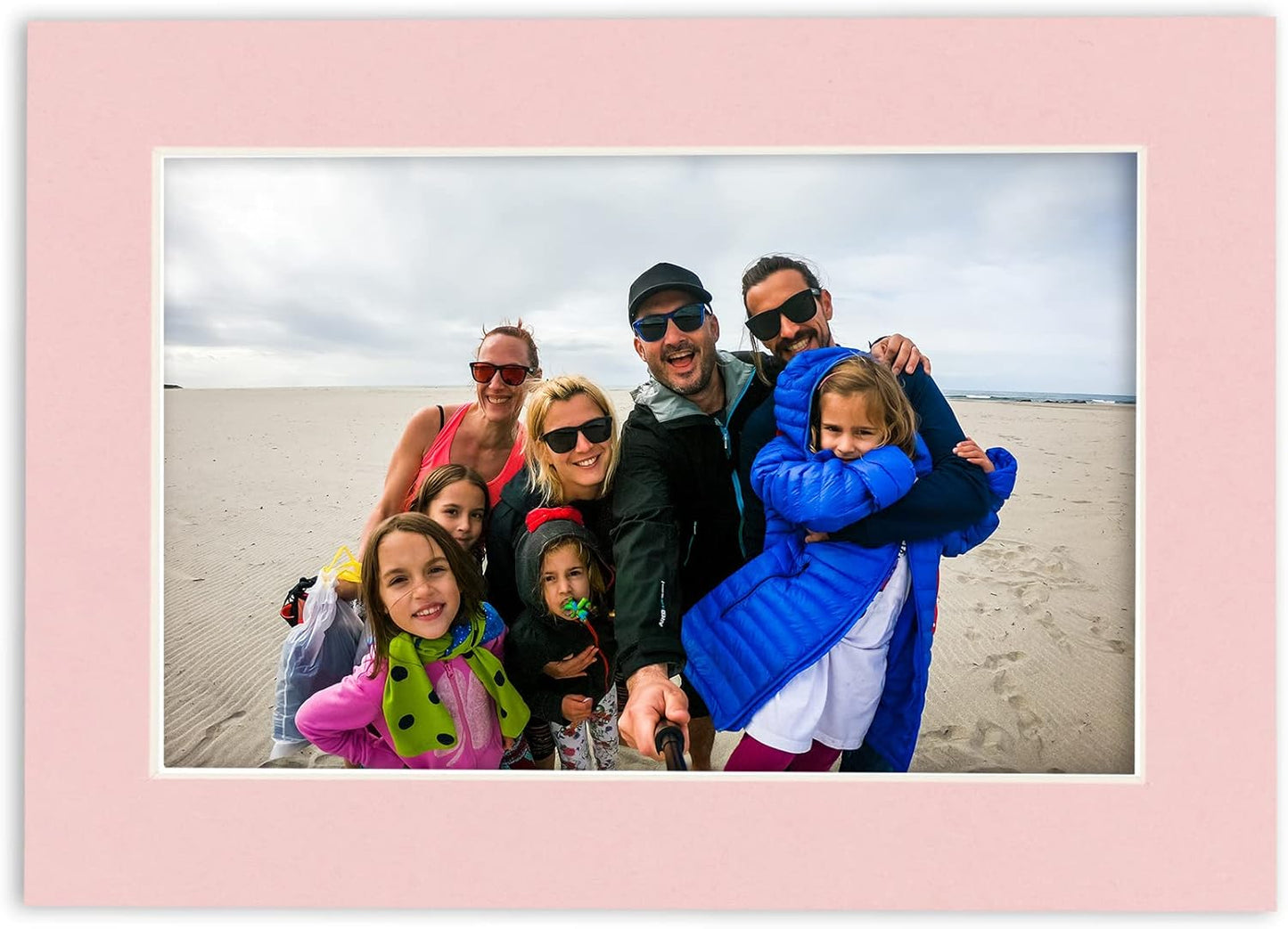 11x14 Mat Bevel Cut for 8.5x11 Photos - Acid Free Pink Precut Matboard With Backing Board and Crystal Clear, Self Seal Mat Bag - For Pictures, Framing - 4-ply Thickness