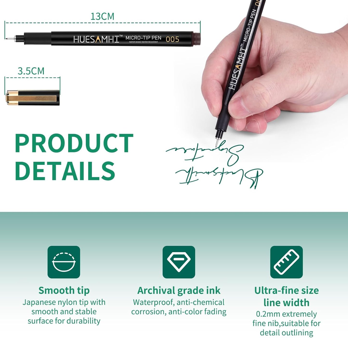 005 Micro Pen,20 Colors Waterproof Ink 0.20mm Fine Tip FineLiner Pens for Art Illustration,Sketching, Anime, Bullet journal,and Technical Drawing