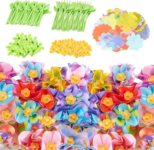 Hamdol Flower Press Toy Accessories for Kids, DIY Fabric Flower Craft Refill Kit, Arts & Crafts Supplies for Flower Bouquet Making