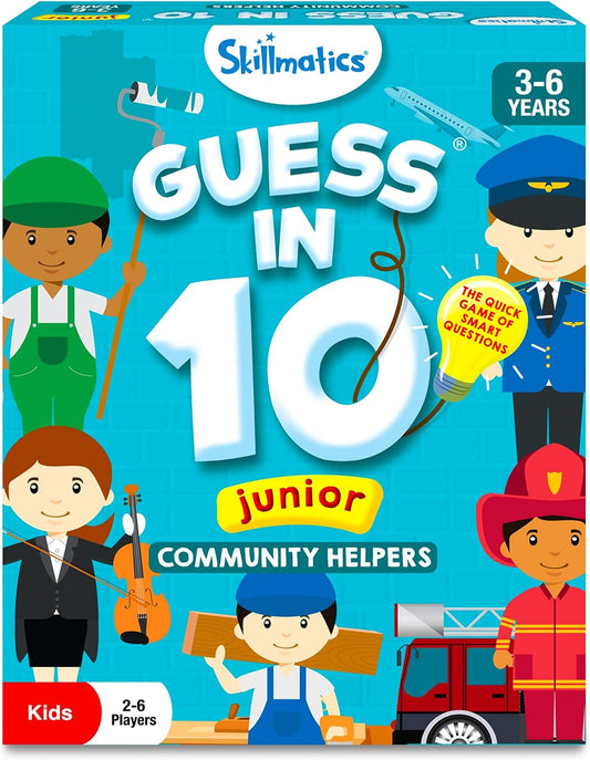 Skillmatics Guess in 10 Junior Community Helpers for Boys, Girls, and Families Who Love Card Games, Board Games & Educational Toys, Travel Friendly, Gifts for Ages 3, 4, 5, 6