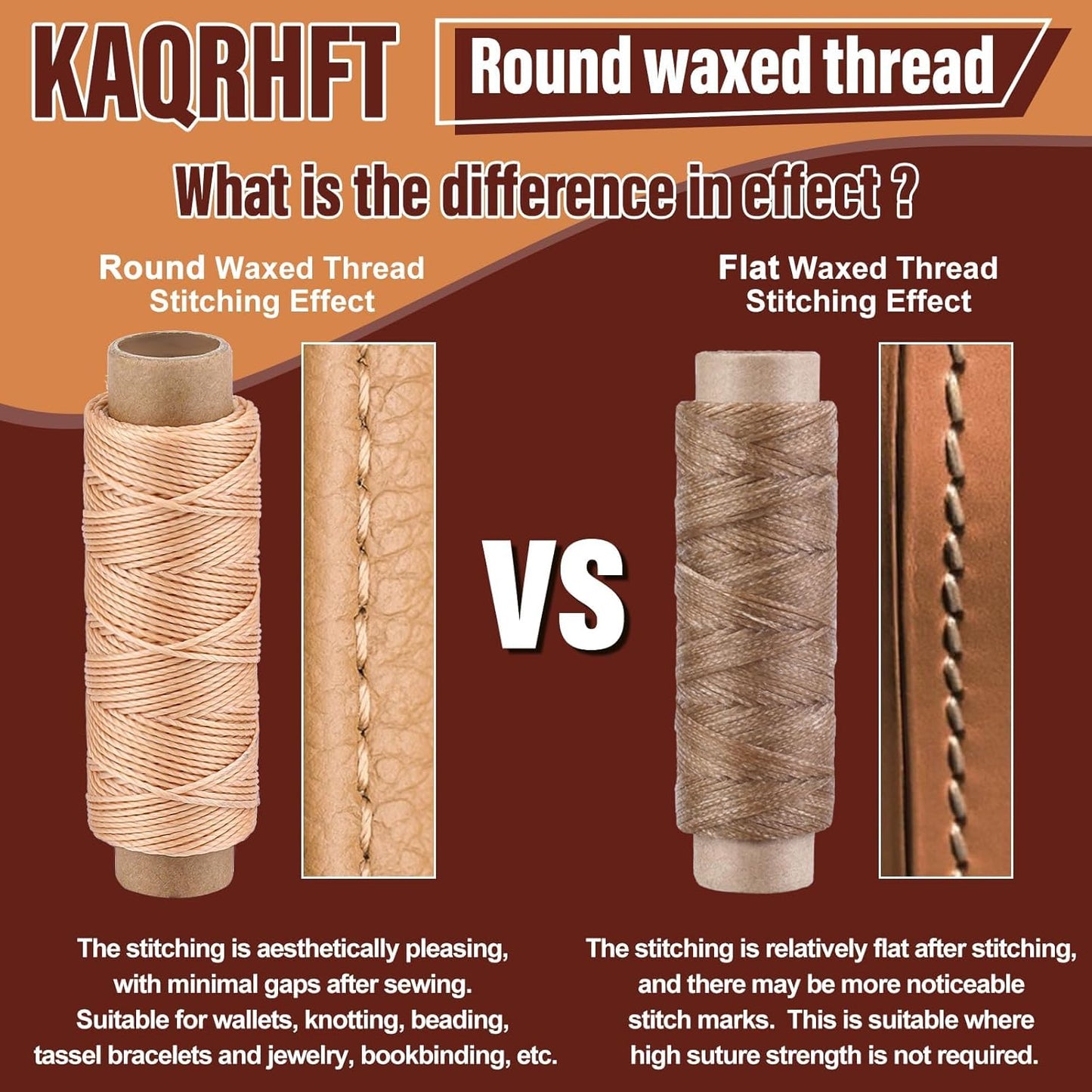 0.8 mm Leather Sewing Thread, 16 Colors 32 Yards Waxed Thread, Round Waxed Thread,Wax String for Bracelet Making, Sewing Stitching, Bookbinding, Braiding, Beading