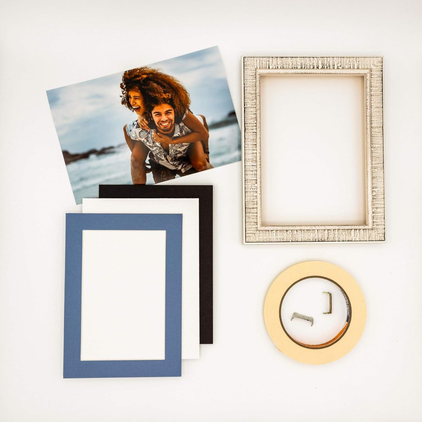11x14 Mat Bevel Cut for 8.5x11 Photos - Acid Free Brittany Blue Precut Matboard With Backing Board and Crystal Clear, Self Seal Photo Mat Bag - For Pictures, Photos, Framing - 4-ply Thickness