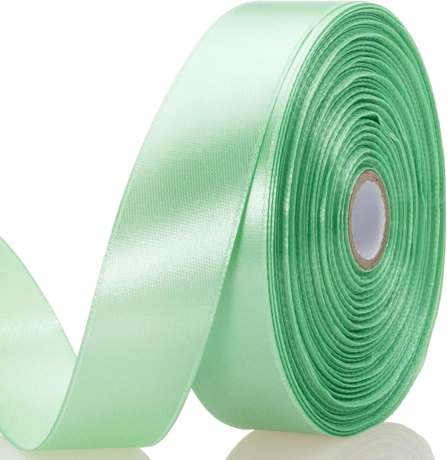1 Inch Mint Green Solid Satin Ribbon, 50 Yards Craft Fabric Ribbon for Gift Wrapping Floral Bouquets Wedding Party Decoration