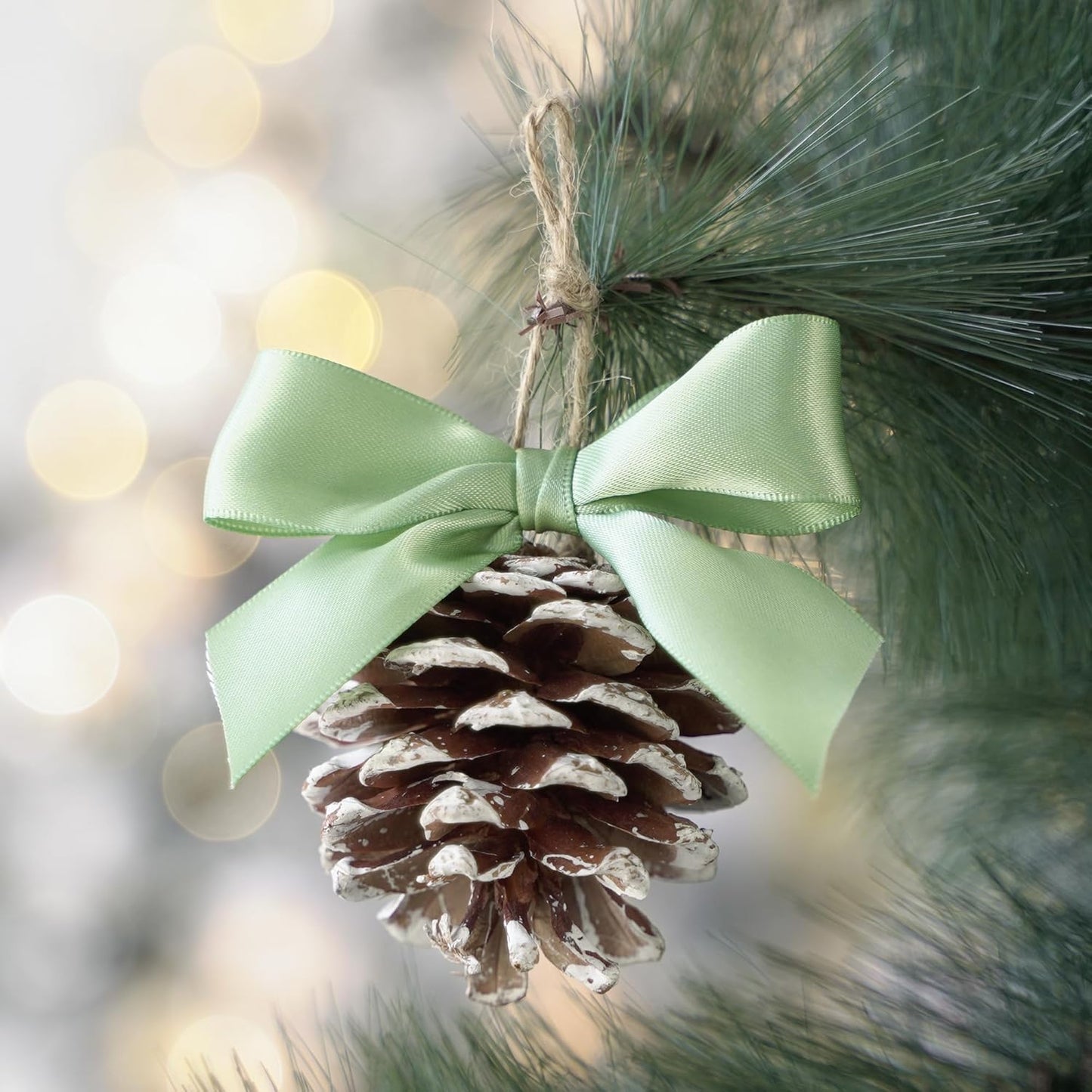 HUIHUANG Sage Satin Ribbon - 1 inch Light Sage Green Double Face Silk Satin Ribbon for Wedding Decor, Crafts, Gift Wrapping, Bows, Bridal, Floral, Bouquet, Invitation Card, Baby Shower, Party