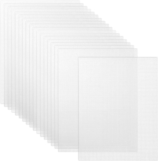 Caydo 18 Pieces 7 Count Plastic Canvas Sheets, 7 CT Clear Plastic Mesh for Cross Stitching, Making Jewelry Organizer, Knit Crochet Projects (10.5 x 13.5 Inch)