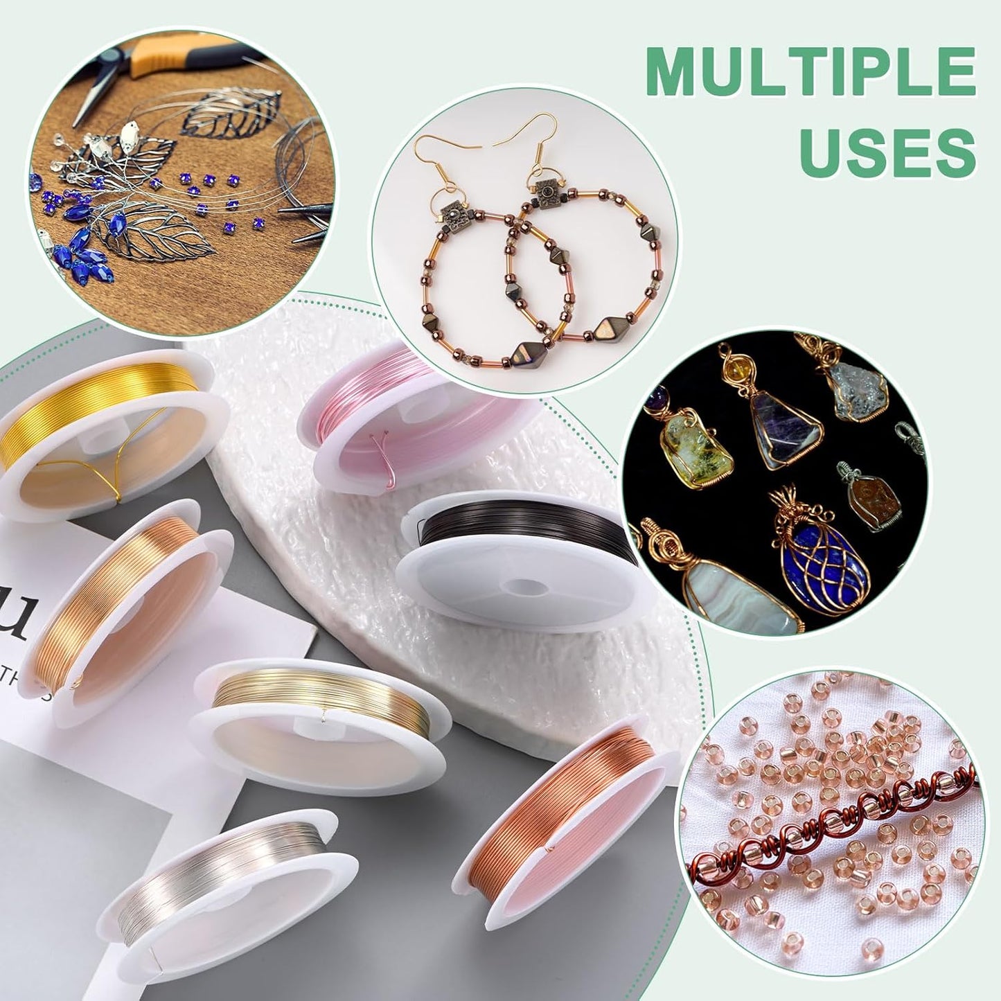 0.4 mm/26 Gauge Copper Wire for Jewelry Making, 30.2FT Copper Beading Craft Wire for Jewelry/Weaving/DIY Crafting/Planting, Color-Retaining [9.2M, Light Golden]