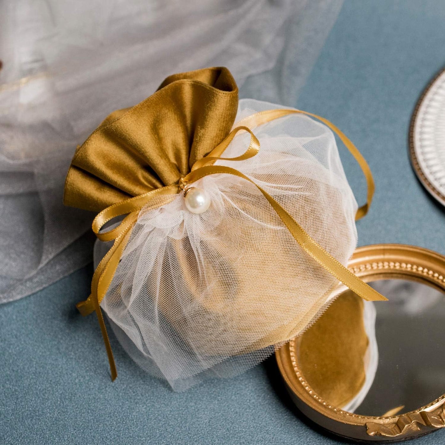 Humphrey's Craft 1/4 Inch Old Gold Double Faced Satin Ribbon - 50 Yards Variety of Color for Crafts Gift Wrapping DIY Bows Bouquet Decoration Sewing Christmas Tree Wedding Invitation Card.