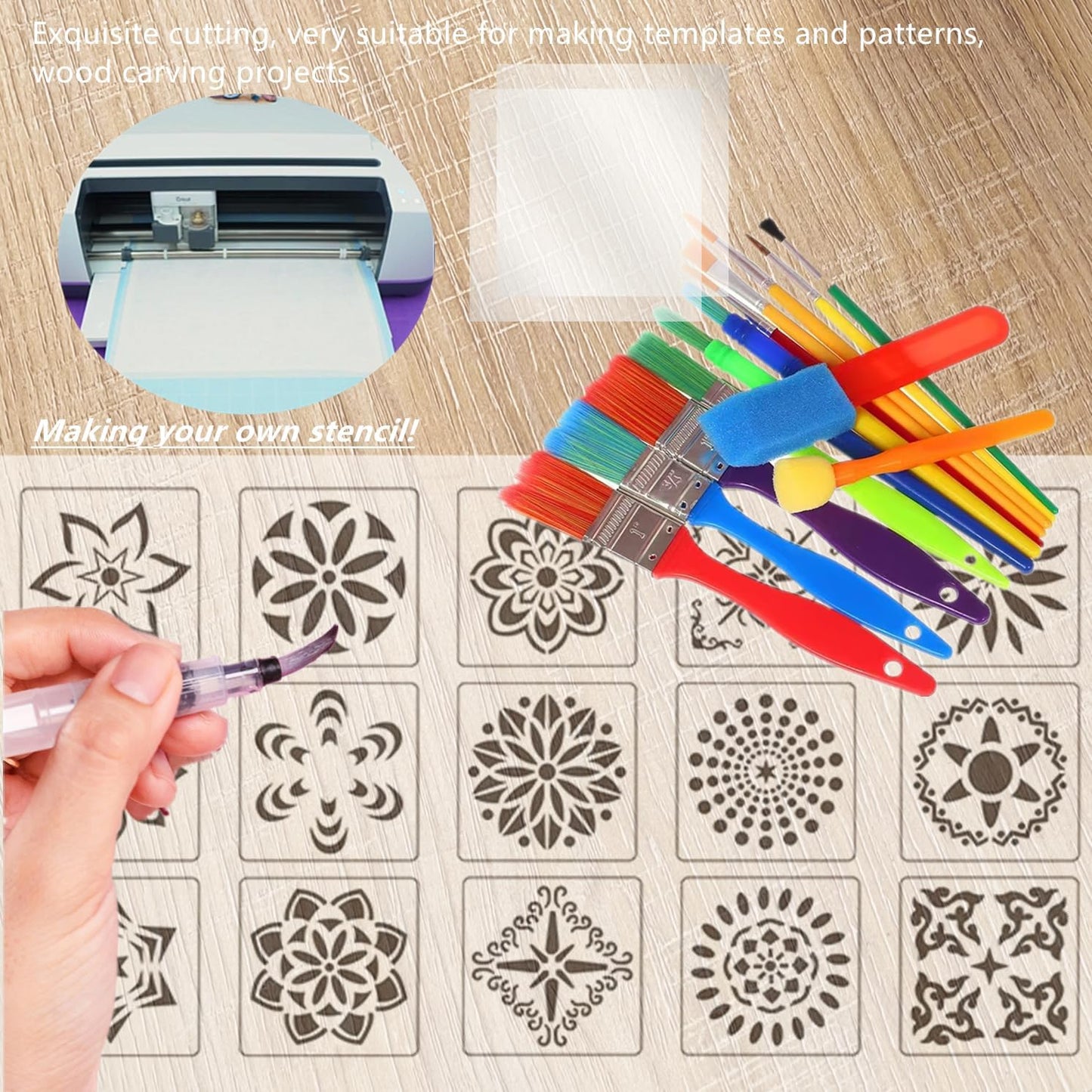 10 Sheets 6 mil Acetate Mylar Sheet 12 x 24 inch Transparent PET Blank Stencil Sheet for Cricut, Silhouette, Craft Template Material