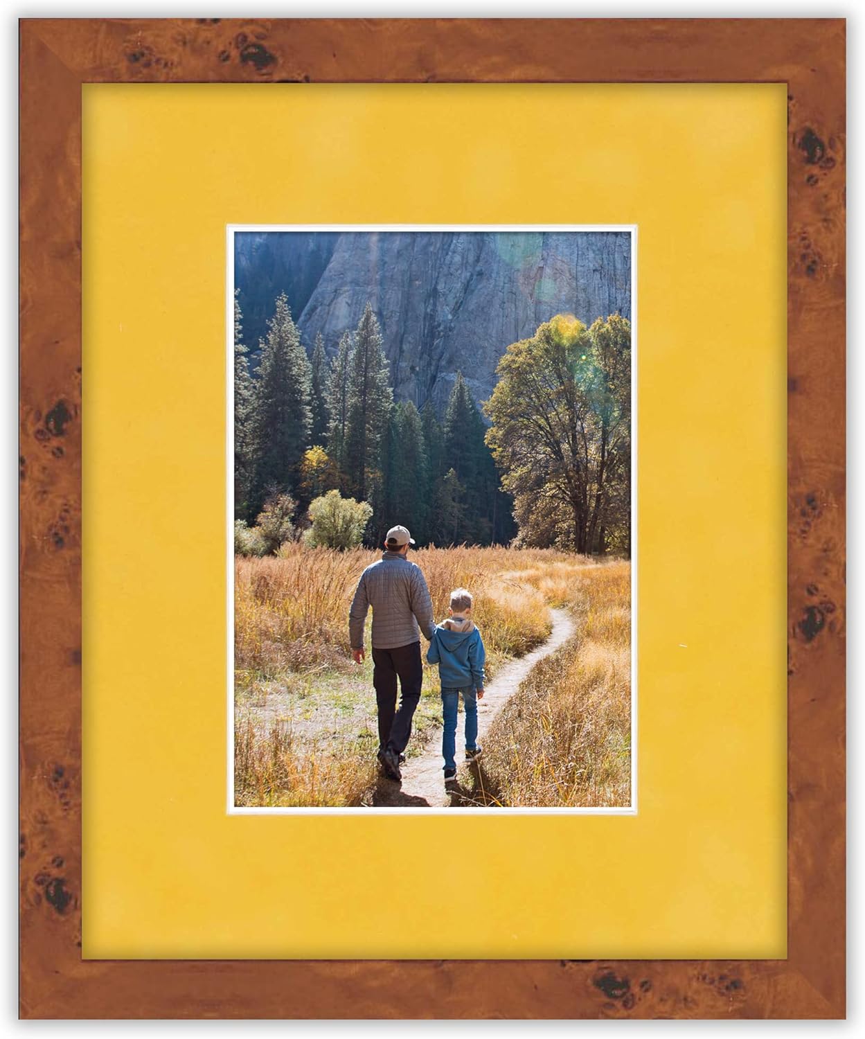 11x14 Mat Bevel Cut for 8.5x11 Photos - Acid Free Sunrise Yellow Suede Precut Matboard - For Pictures, Photos, Framing - 4-ply Thickness
