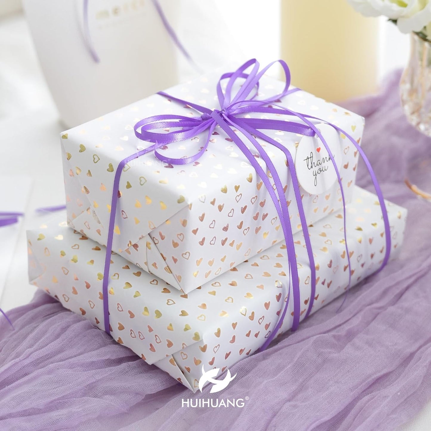 HUIHUANG Solid Color Satin Ribbon 1/8 inch x 100 Yards Roll Ribbon Light Purple Thin Ribbon for Crafts Sewing Gift Wrapping DIY Bows (Hyacinth)