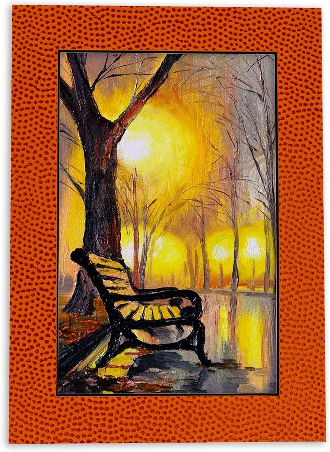 11x14 Mat Bevel Cut for 8.5x11 Photos - Acid Free Basketball Texture Precut Matboard With Backing Board and Crystal Clear, Self Seal Photo Mat Bag - For Pictures, Photos, Framing - 4-ply Thickness