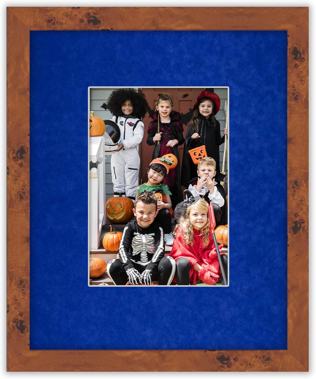 11x14 Mat Bevel Cut for 8.5x11 Photos - Acid Free Royal Blue Suede Precut Matboard With Backing Board and Crystal Clear, Self Seal Mat Bag - For Pictures, Framing - 4-ply Thickness