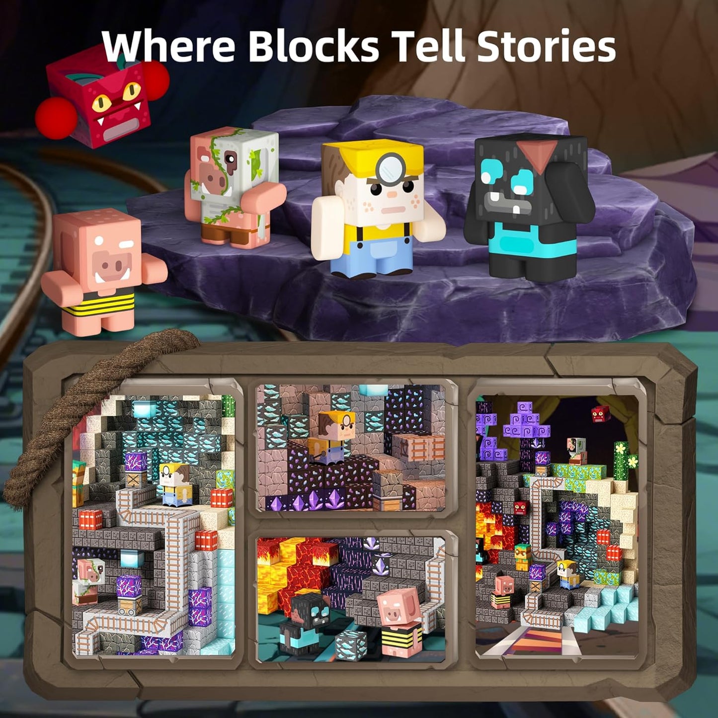 idoot 150PCS Magnetic Blocks Building Toys for Kids Ages 3+, STEM Sensory Toys Grotto Building Set, for Toddler Boys & Girls (0.8inch)