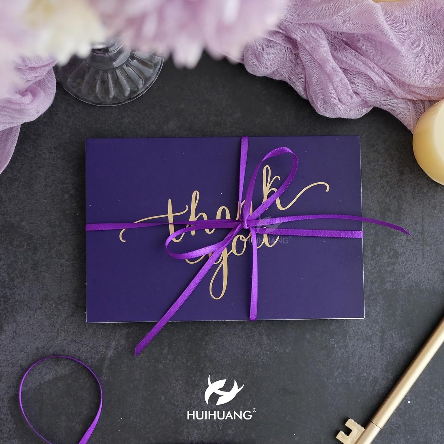 HUIHUANG Purple Ribbon 1/8 inches Solid Color Satin Ribbon100 Yards Double Faced Thin Ribbon Roll for Crafts Gift Wrapping DIY Bows Bouquet Decoration