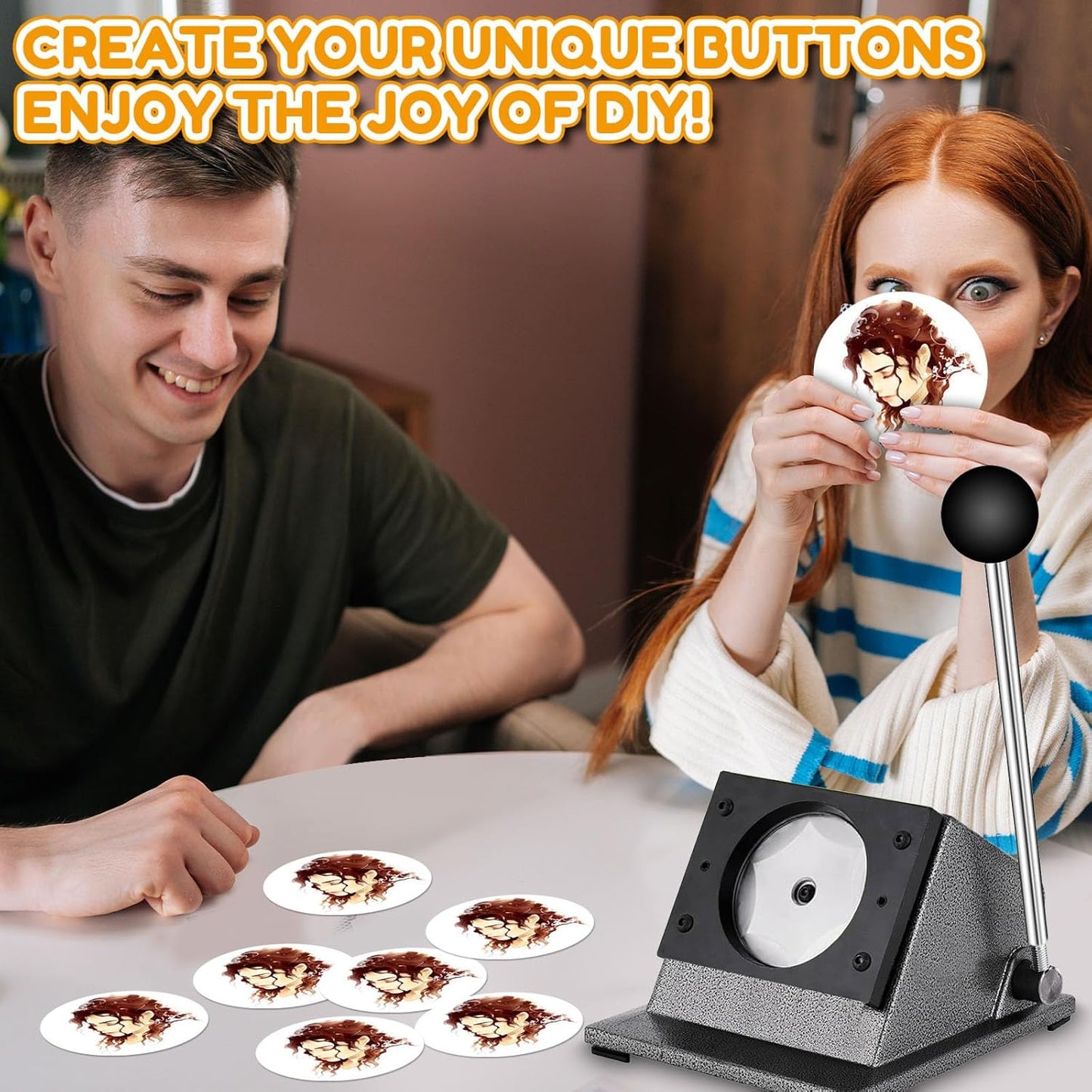 1.26"/32mm Button Paper Cutter 1.73"/44mm Circle Cutter Paper Puncher Precise Graphic Punch Die Cutter Cuts for Making 1.26-inch/32mm Buttons