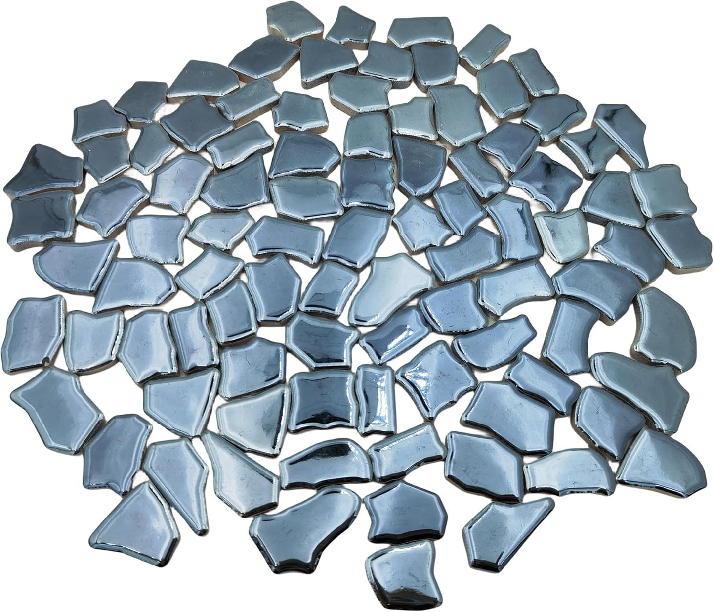 0.78"-1.57" Irregular Ceramics Mosaic Tiles,1.1LB Mosaic Pieces Stones for Home Decoration DIY Craft Plates Flowerpots Vases Cups Mosaic Making Supplies (Iridescent Black 1)