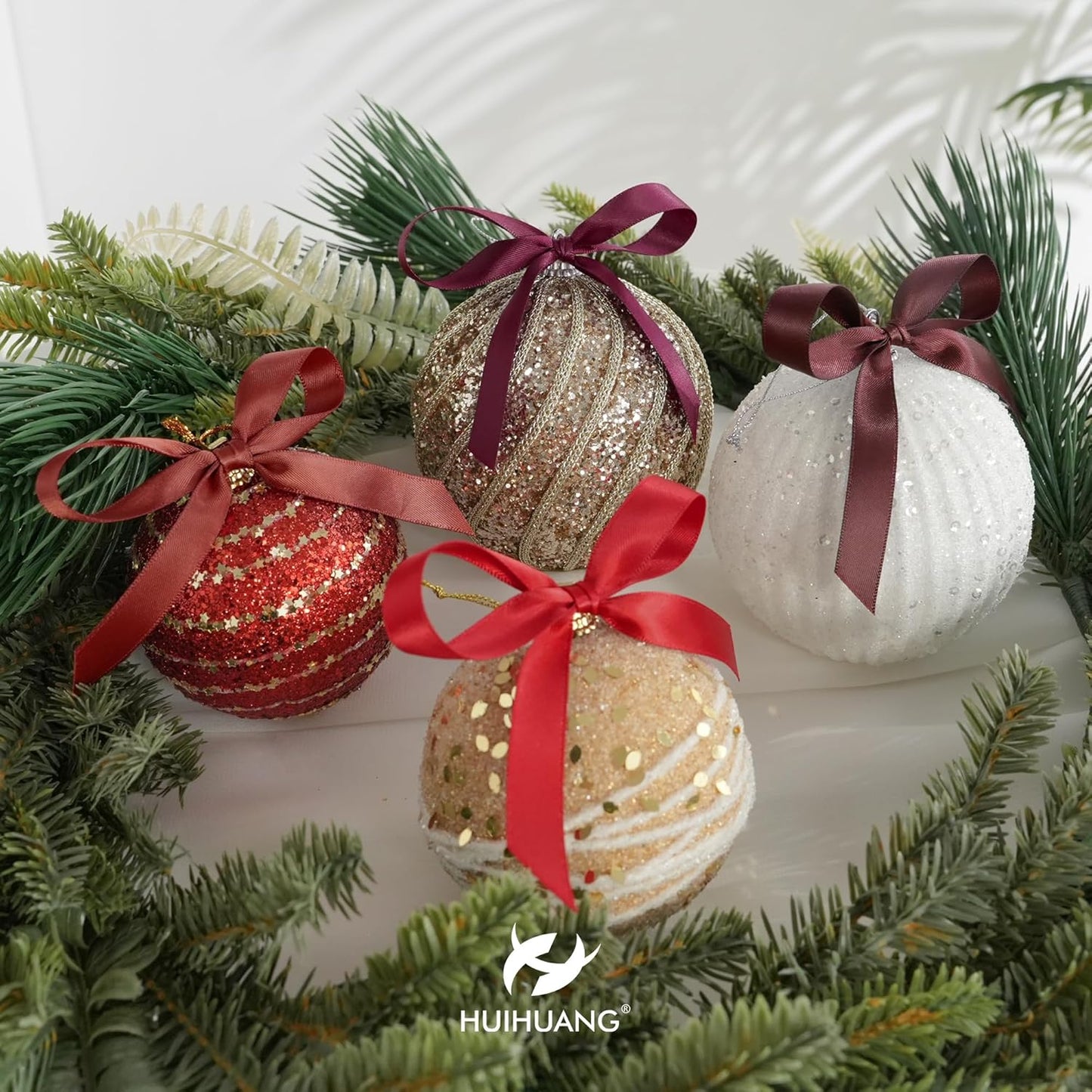 HUIHUANG Red Satin Ribbon 1/2 inch X 50 Yards Continuous, Red Double-Faced Satin Ribbon for Gift Wrapping, Bows, DIY Crafts, Flower Bouquet, Wedding, Christmas Decor, Birthday