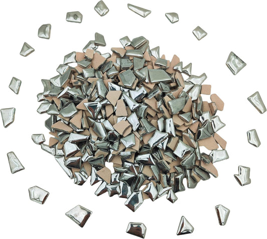 1.1LB Irregular Ceramics Mosaic Tiles, Mosaic Pieces Stones for DIY Mosaic Making Craft Hobby Arts Home Wall Decoration (Sliver)