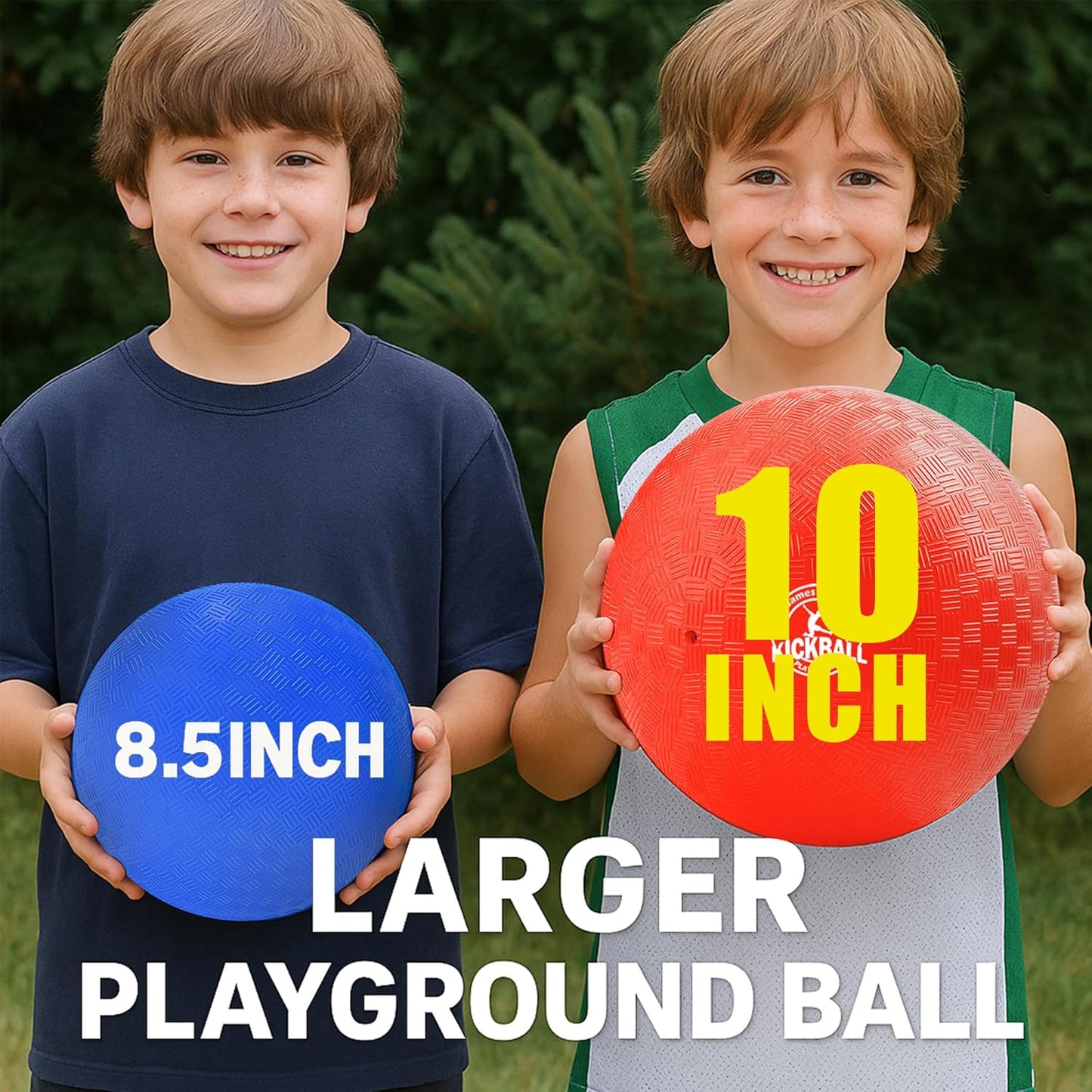 10 Inch Kickball Playground Balls 6 Pack or 12 Pack, Playground Balls for Kids&Adults, Dodgeballs for School Outdoor&Indoor Games, with Hand Pump and Storage Bag, Boys and Girls Gift with Gift Box