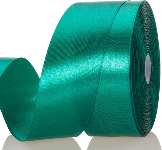 1 1/2 Inch Teal Solid Satin Ribbon, 50 Yards Craft Fabric Ribbon for Gift Wrapping Floral Bouquets Wedding Party Decoration