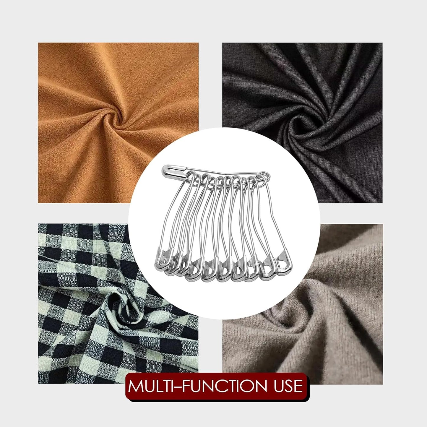 100 Pack Curved Safety Pins for Quilting Basting Pins 38mm/1.5inch Quilting Safety Pins Stainless Steel Quilting Pins