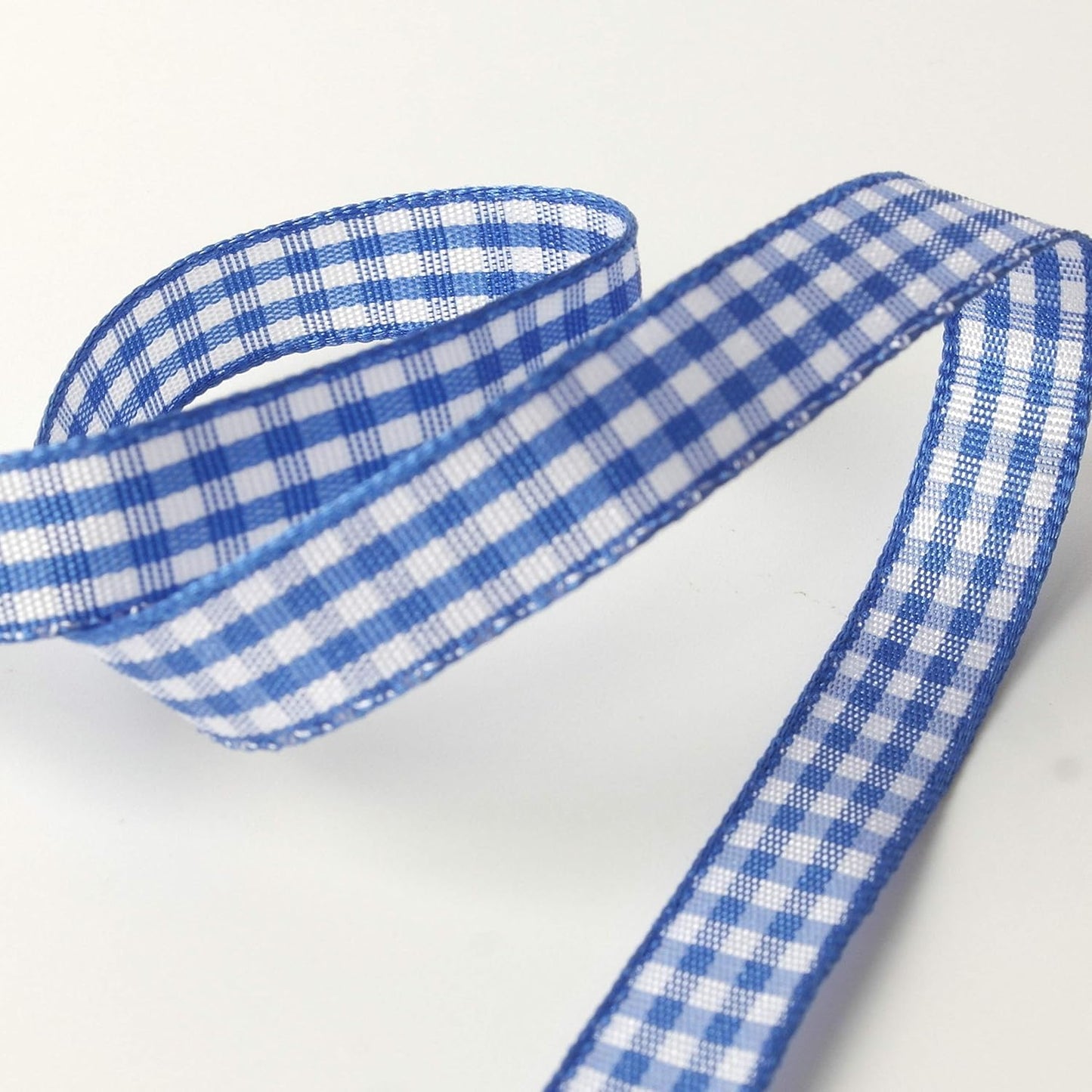 Ink Blue Gingham Plaid Checked Ribbon 25 Yard Each Roll 100% Polyester (3/8", Ink Blue)