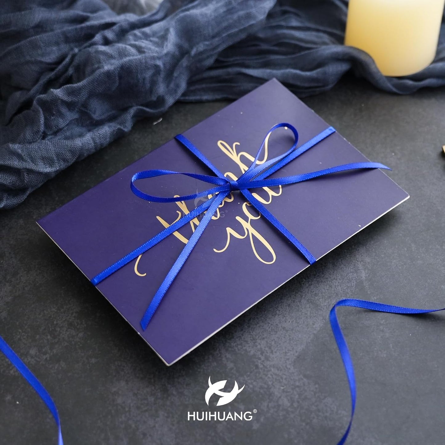 HUIHUANG Solid Color Satin Ribbon 1/8 inch x 100 Yards Roll Ribbon Cobalt Blue Thin Ribbon for Crafts Gift Wrapping Bows Gift Tag