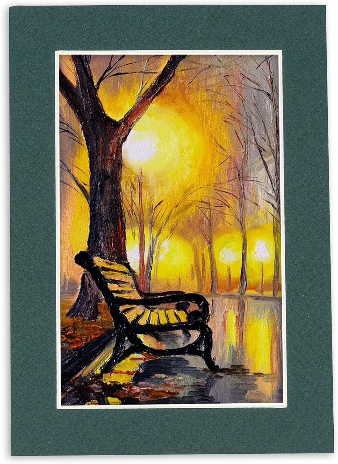 11x14 Mat Bevel Cut for 8.5x11 Photos - Acid Free Forest Green Precut Matboard - For Pictures, Photos, Framing - 4-ply Thickness