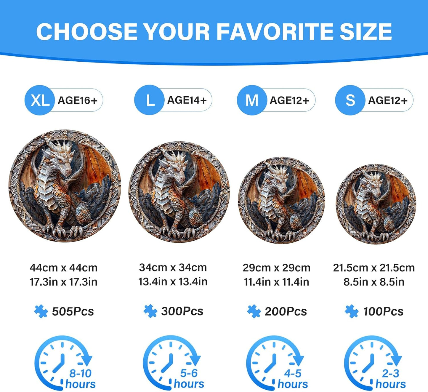 Wooden Puzzles for Adults, Cave Dragon Wood Puzzle, Wood Adult Puzzle, Wooden Puzzle for Family Game and Birthday Gifts for Women Men (L-13.4 * 13.4in 300pcs)