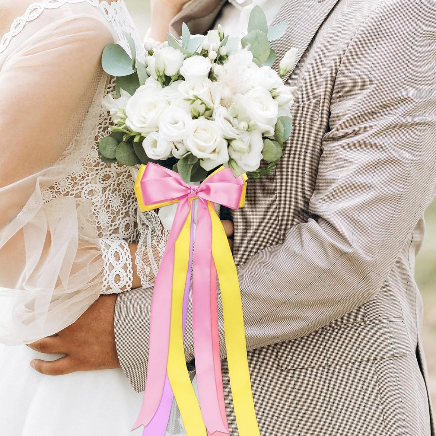 1 Inch Rainbow Satin Ribbons for Crafts, 6 Rolls Single-Faced Rainbow Assorted Ribbons for Gift Wrapping Flower Bouquet Wedding Invitations Bridal Shower Hair Bows Garland Party Decor