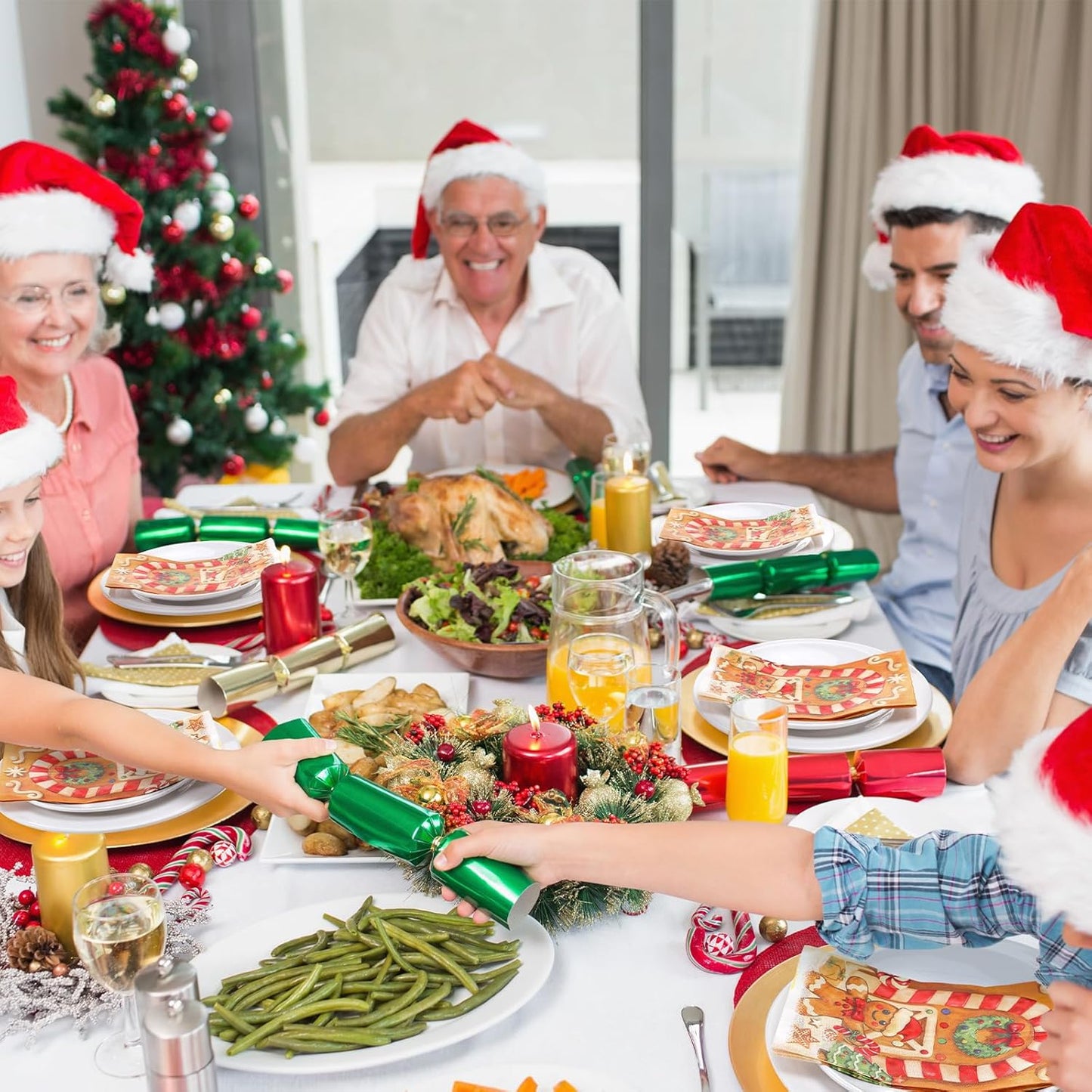 100 Pcs Christmas Guest Napkins 2 Ply Gingerbread Man Disposable Paper Napkins for Decoupage Xmas Tree Decorative Gingerbread Man Christmas Cocktail Guest Hand Towel for Party Table Dinner Bathroom