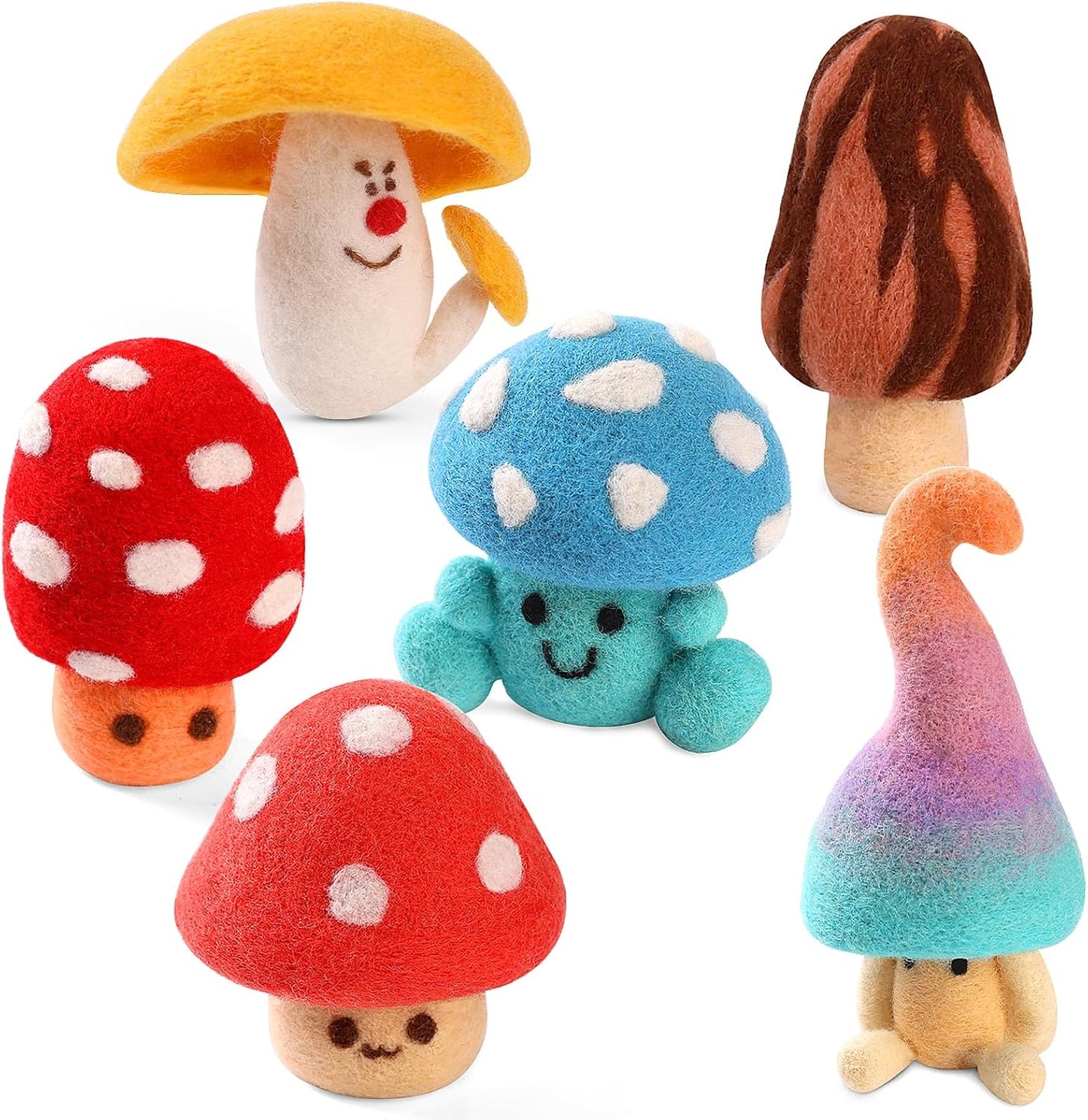 UOOU Needle Felting Kit,Mushroom Needle Felting Beginners Kit,Needle Felting Supplies,Wool Roving,Instruction Manual,Wool Felting Kit for DIY Craft Decoration