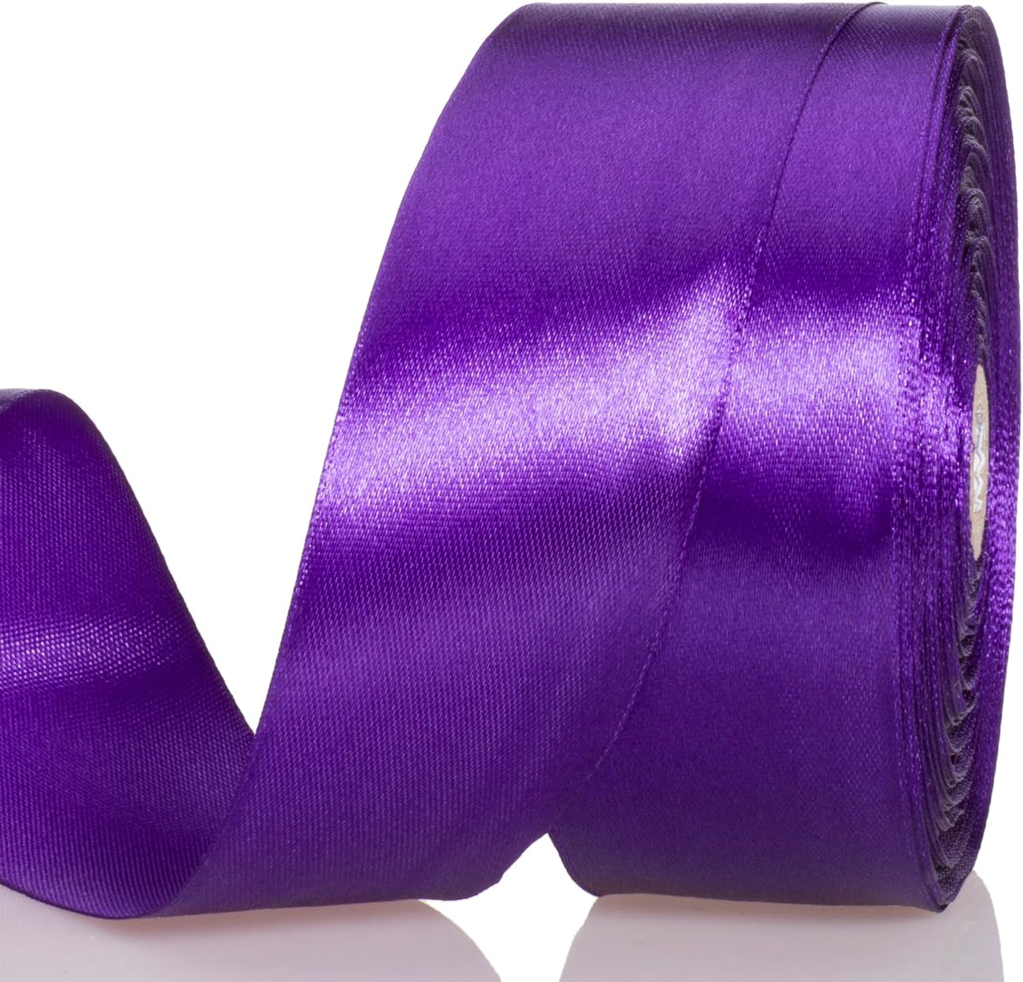1 1/2 Inch Purple Solid Satin Ribbon, 50 Yards Craft Fabric Ribbon for Gift Wrapping Floral Bouquets Wedding Party Decoration
